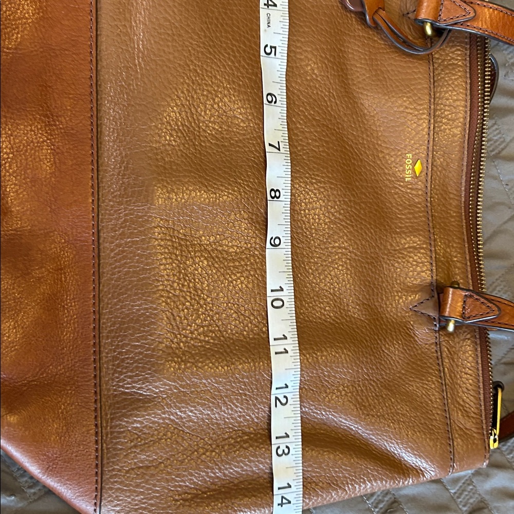 Fossil Women's Brown Leather Tote Bag Purse - Picture 7 of 10